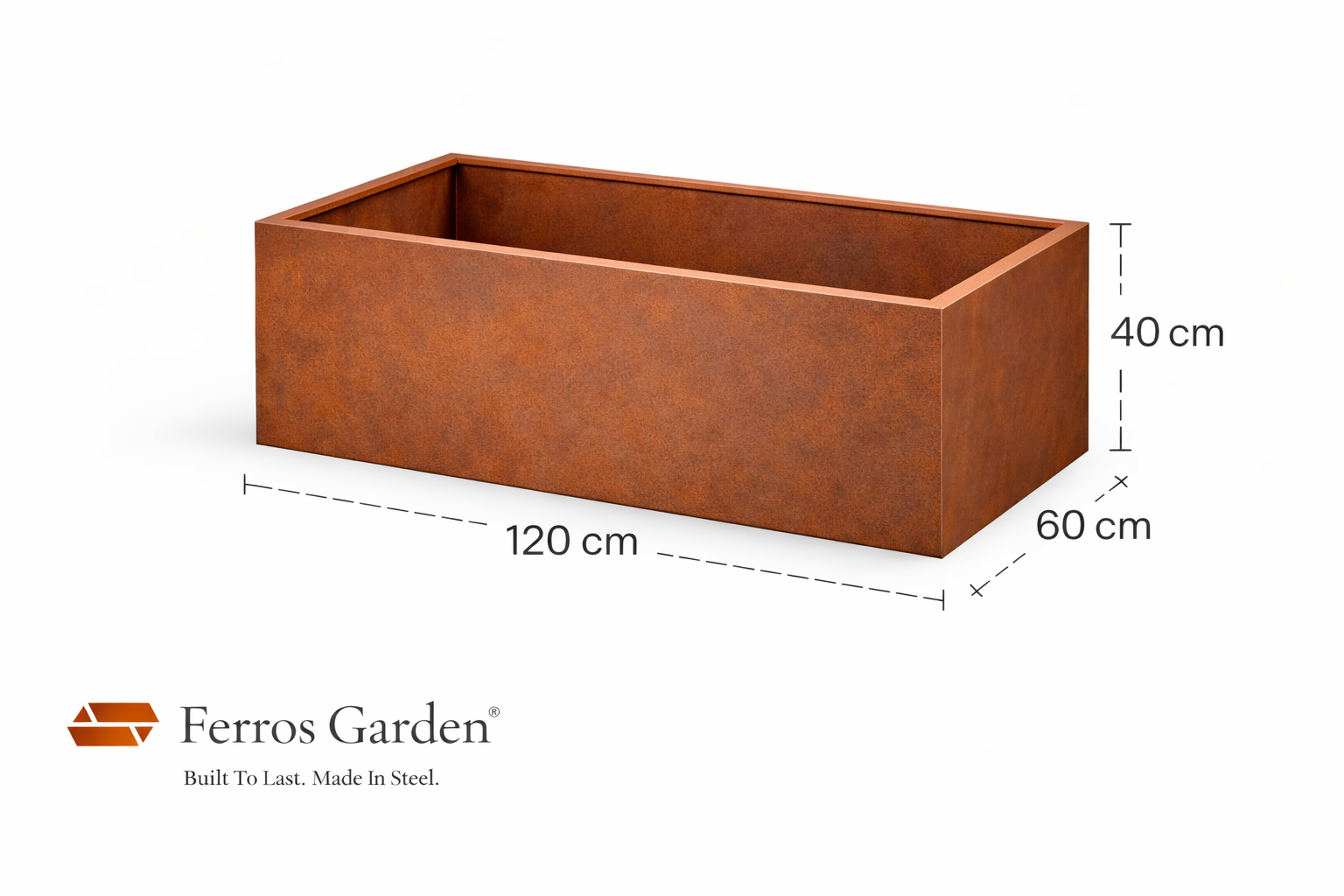 Højbed L120 x B60 x H40 x 0,3 cm