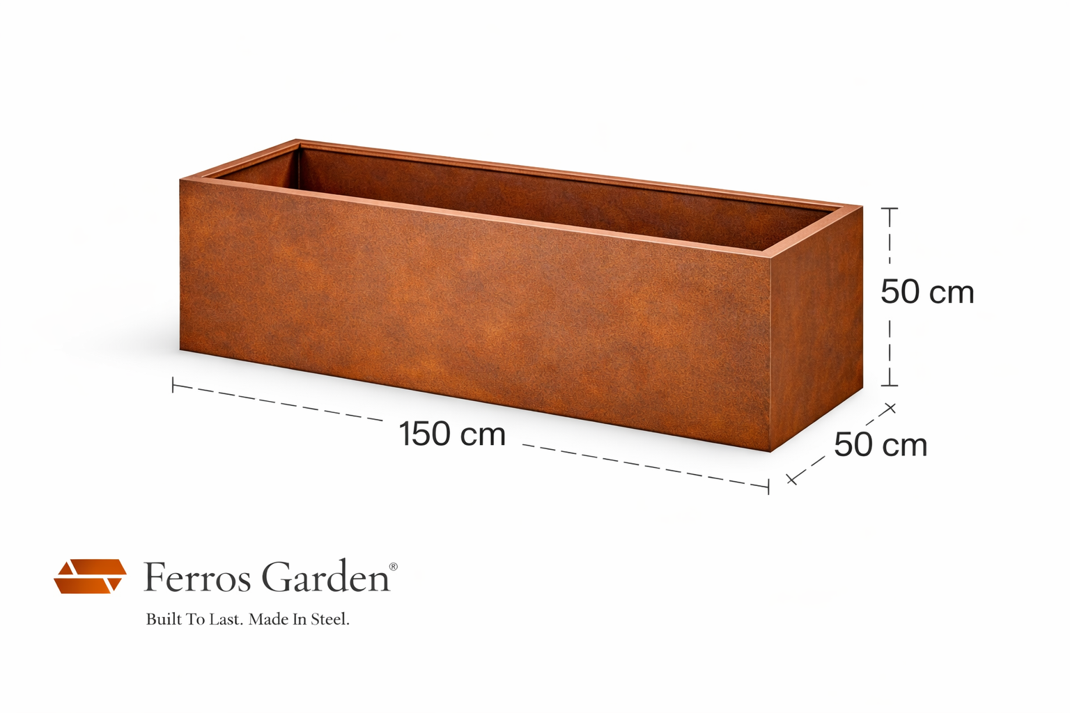 Højbed L150 x B50 x H50 x 0,3cm