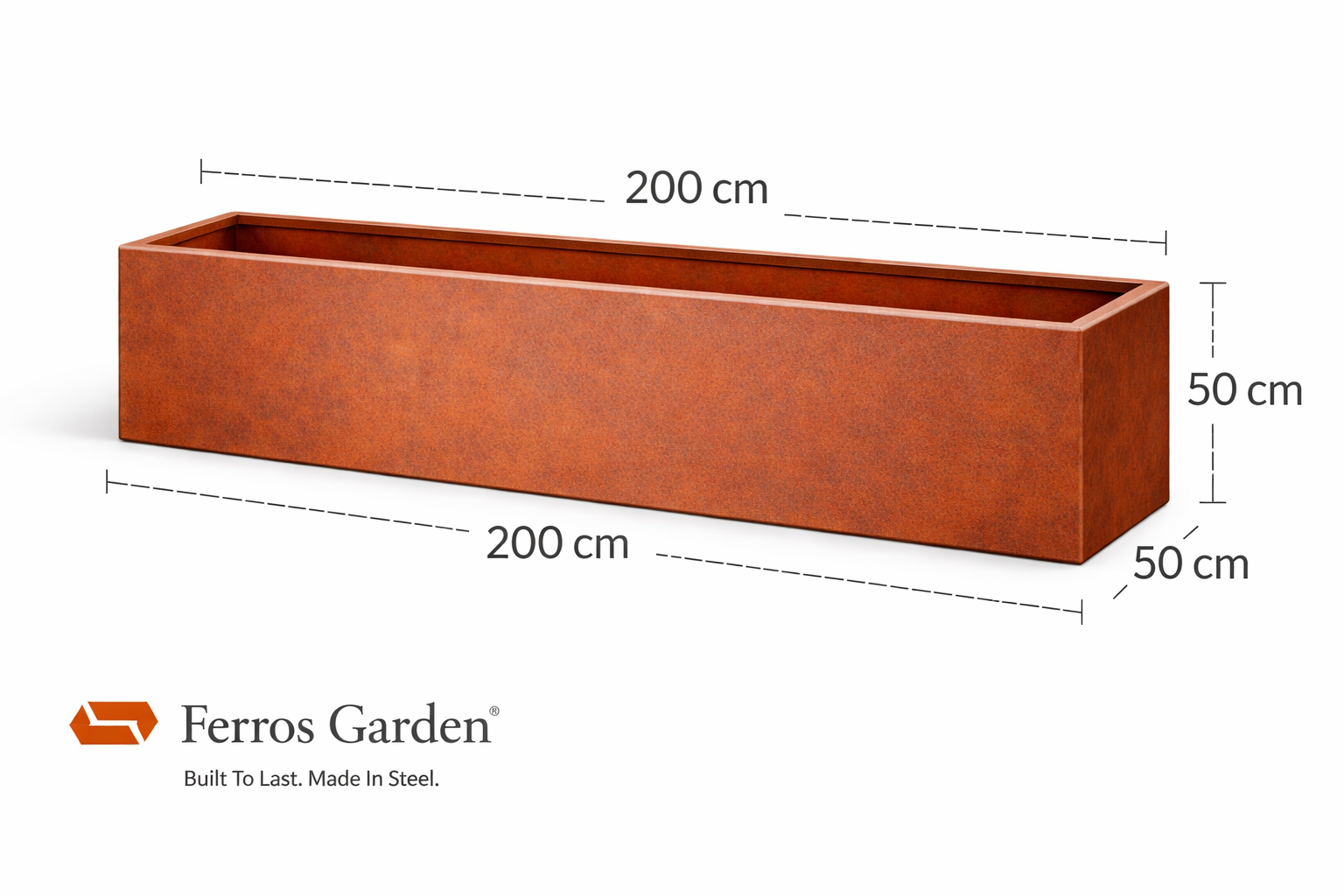 Højbed Længde L200 x B50 x H50 x 0,3 cm