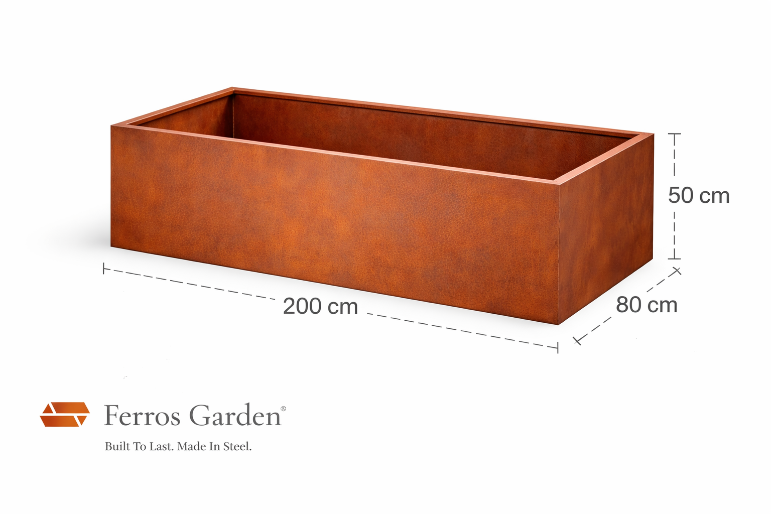 Højbed L200 x B80 x H50 x 0,3 cm