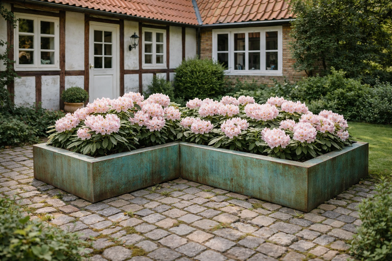 Hjørnehøjbed L200 x L200 x B50 x H50 x 0,3 cm